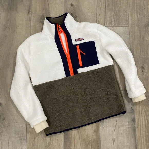 Vineyard Vines Colorblock Sherpa Zip Sweater - Picture 3 of 7